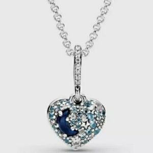 Pandora sparkling moon and stars heart pendant.